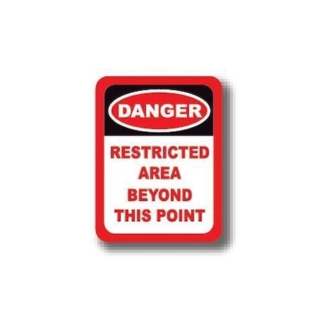Ergomat 50in x 32in RECTANGLE SIGNS - Danger Restricted Area Beyond This Point DSV-SIGN 1600 #0435 -UEN
